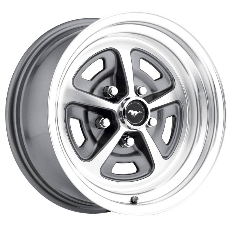 65 - 73 Mustang 15 X 7 Magnum Alloy Wheel, Charcoal / Machined Finish