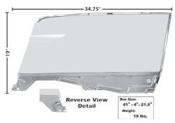 65 - 66 Mustang Door Window Clear Glass with Frame, Coupe, RH