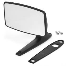 67-68 Mustang Outside Mirror, BLACK, Standard, Fits RH or LH